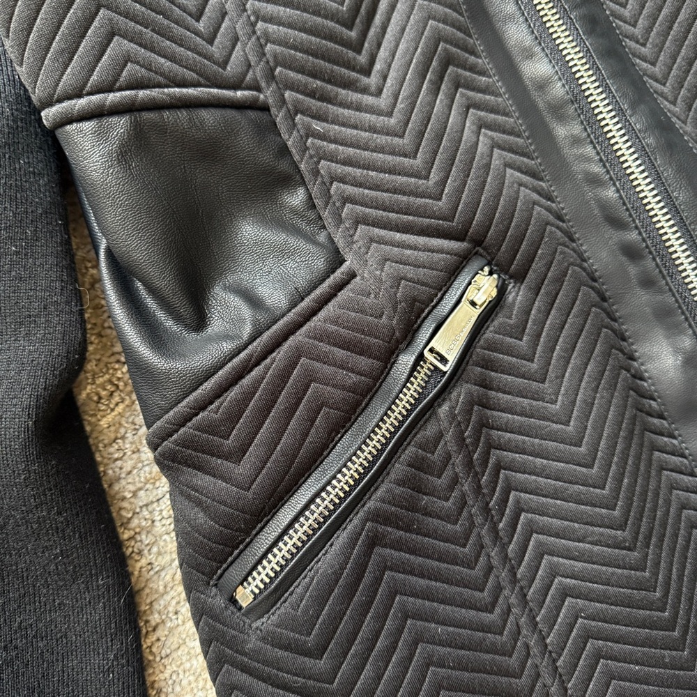 Bcbgeneration Black Dress Coat With Hood And Leat… - image 6